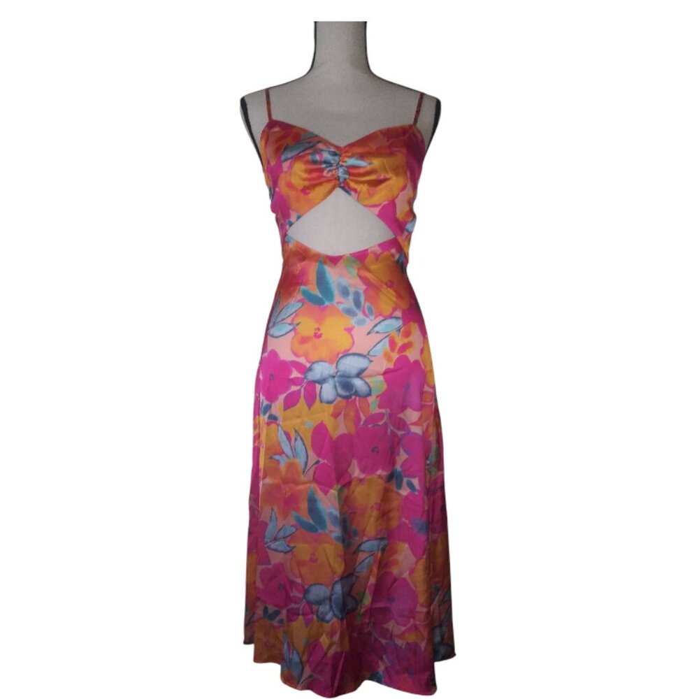 Open front silk summer dress